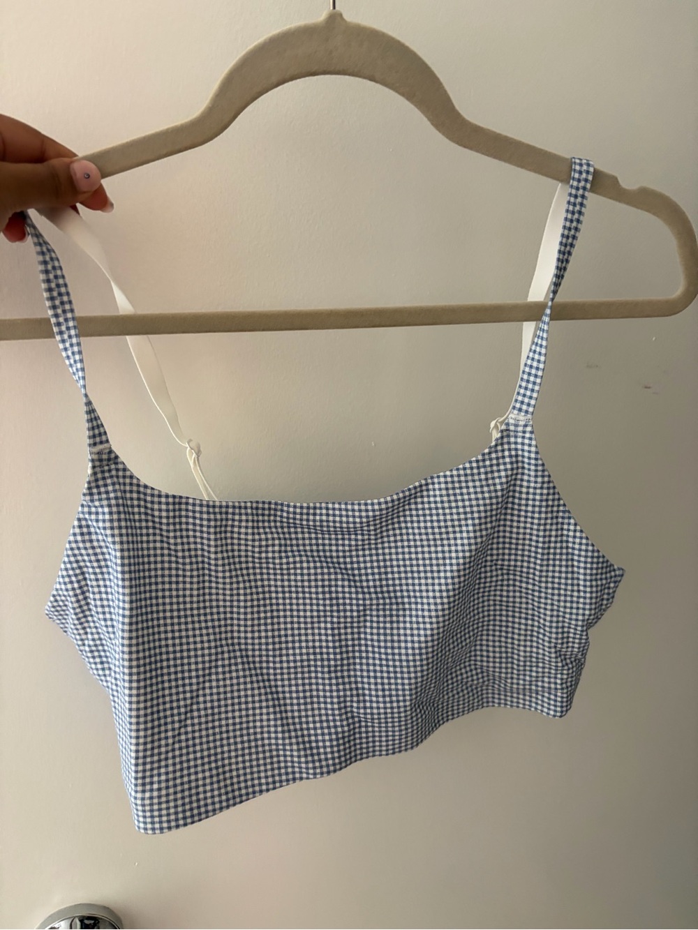 GAP Blue Gingham Cropped Bralette